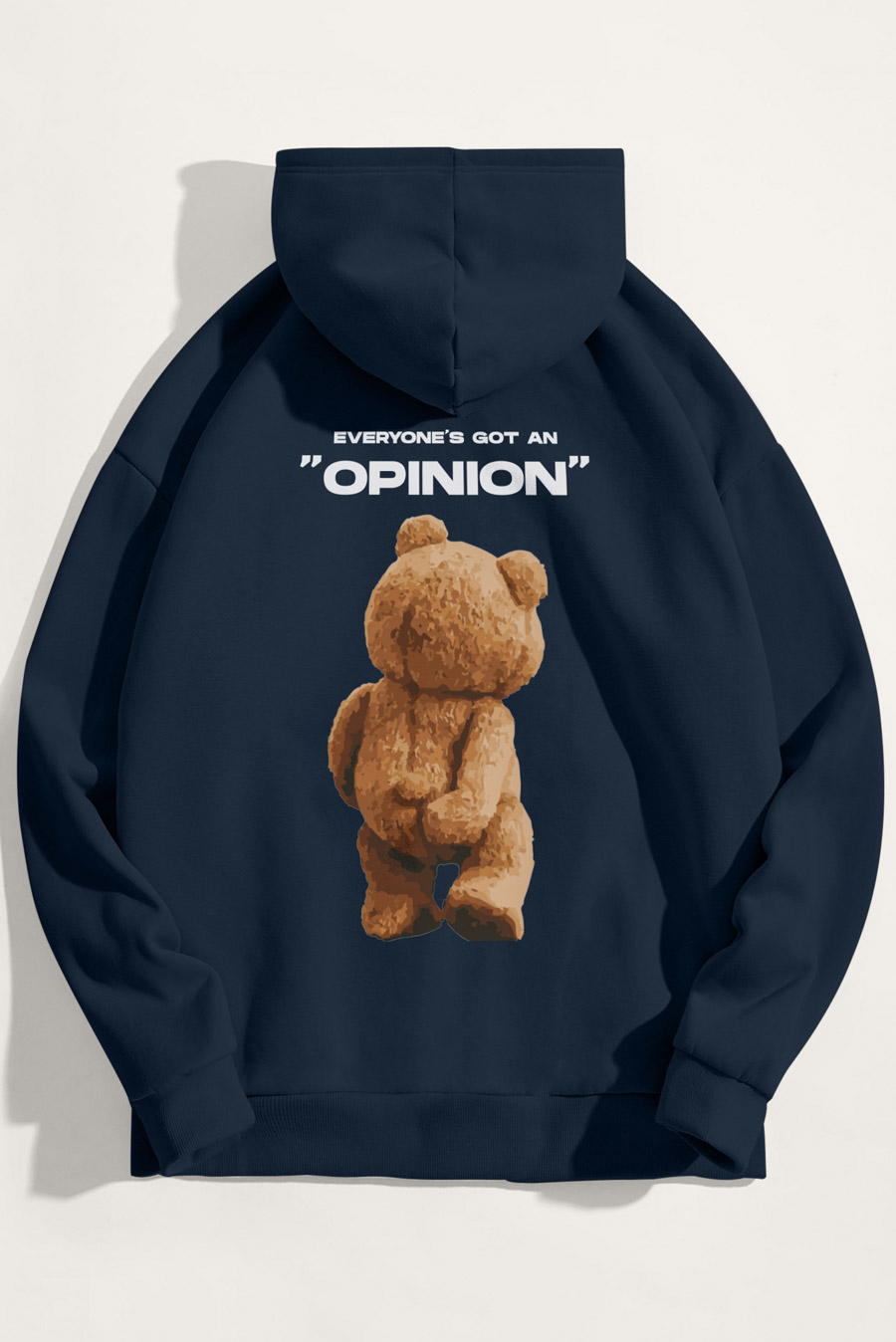 Levně Mikina s Kapucí, Barva Modrá, s Potiskem Everyones Got An Opinion