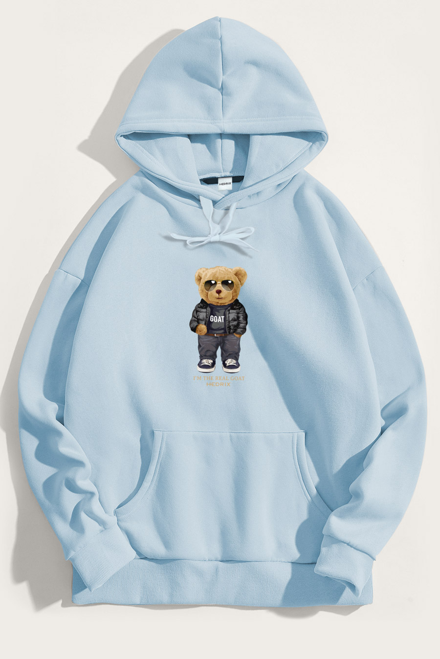 Levně Mikina s Kapucí, Barva Nebesky Modrá , s Potiskem Goat Teddy