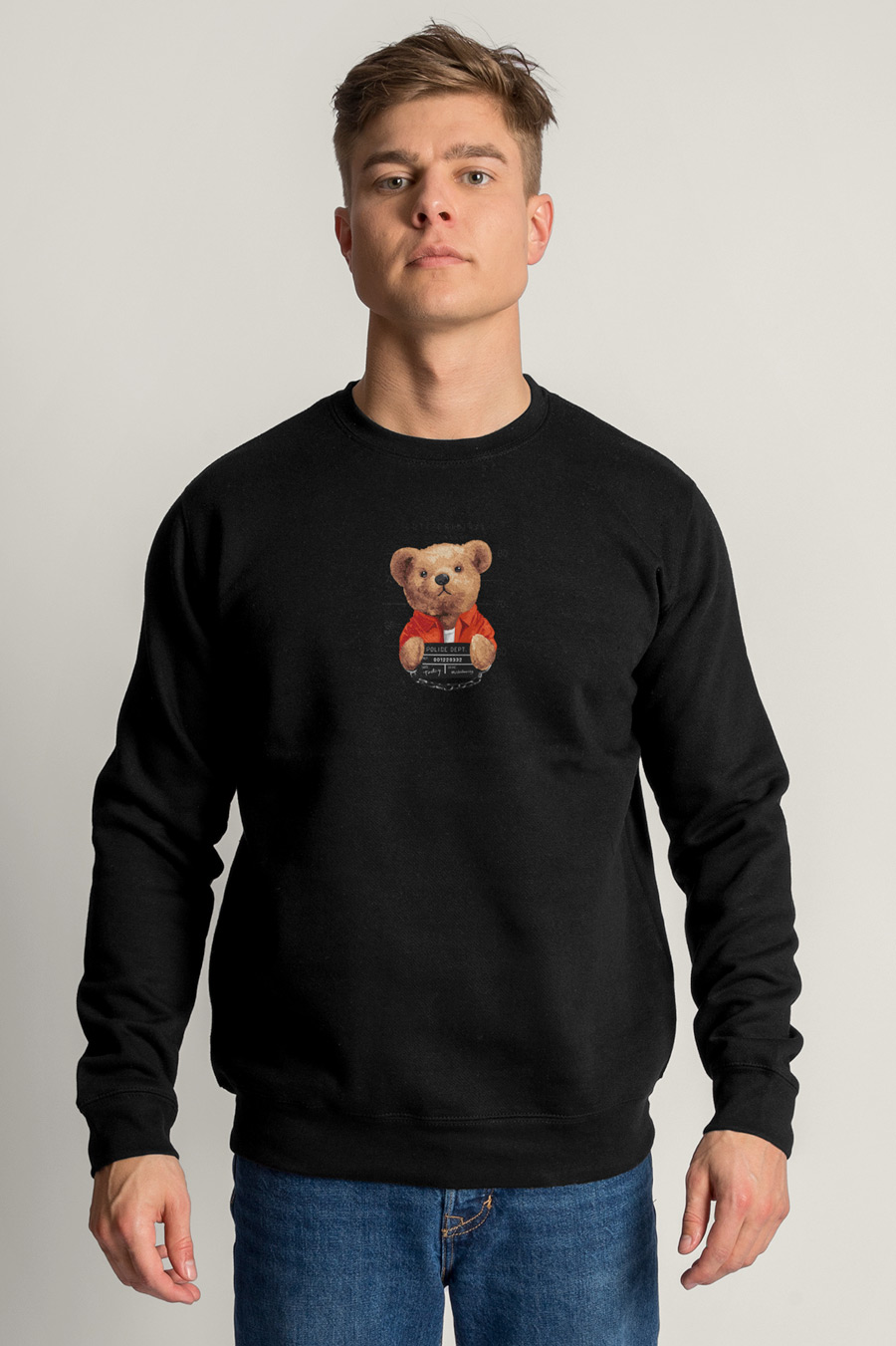 Levně Mikina, Barva Černá, s Potiskem Convict Teddy