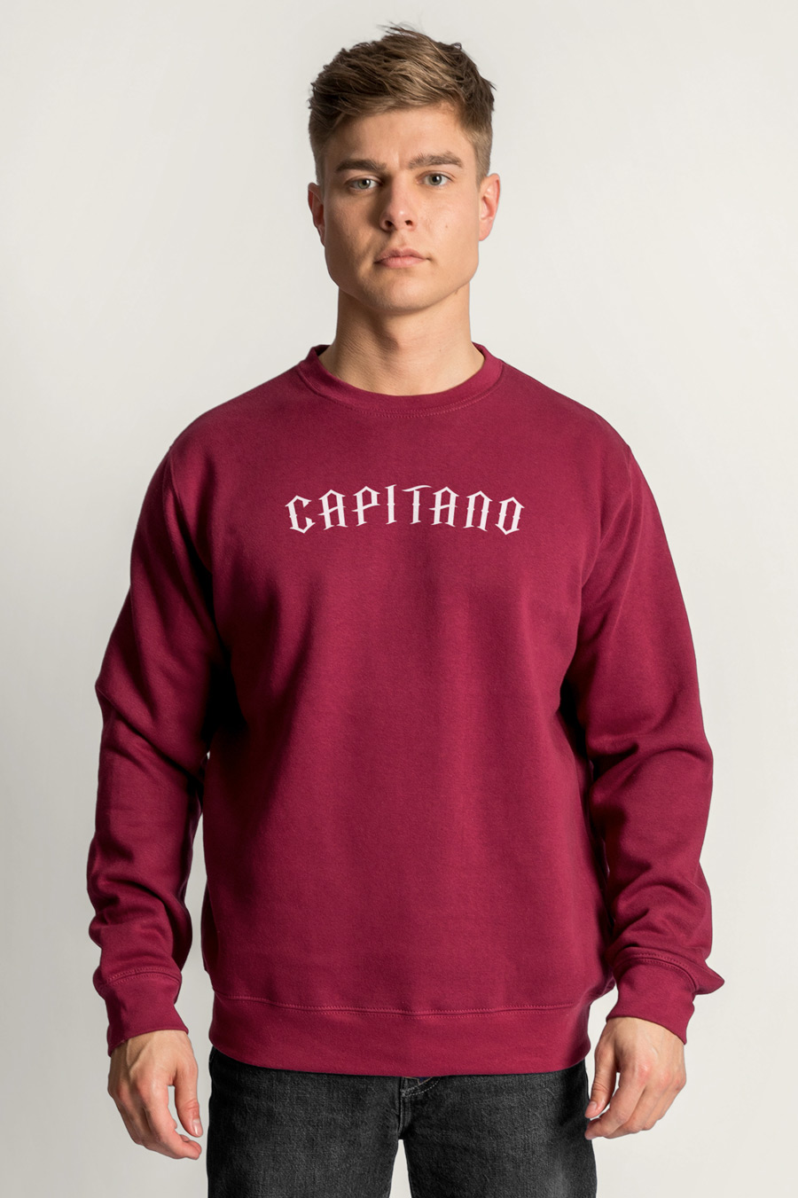 Levně Mikina, Barva Bordó, s Potiskem El Capitano