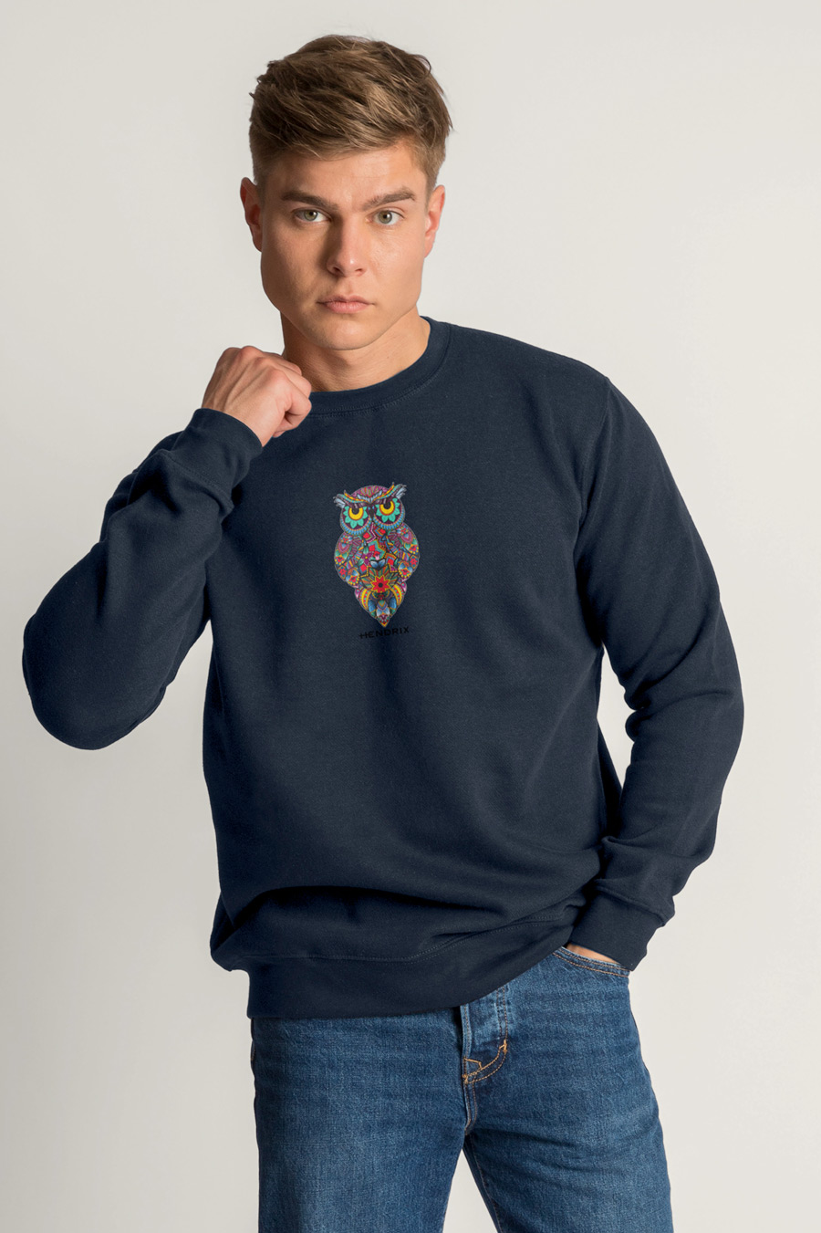 Levně Mikina, Barva Modrá, s Potiskem Zengaya Owl