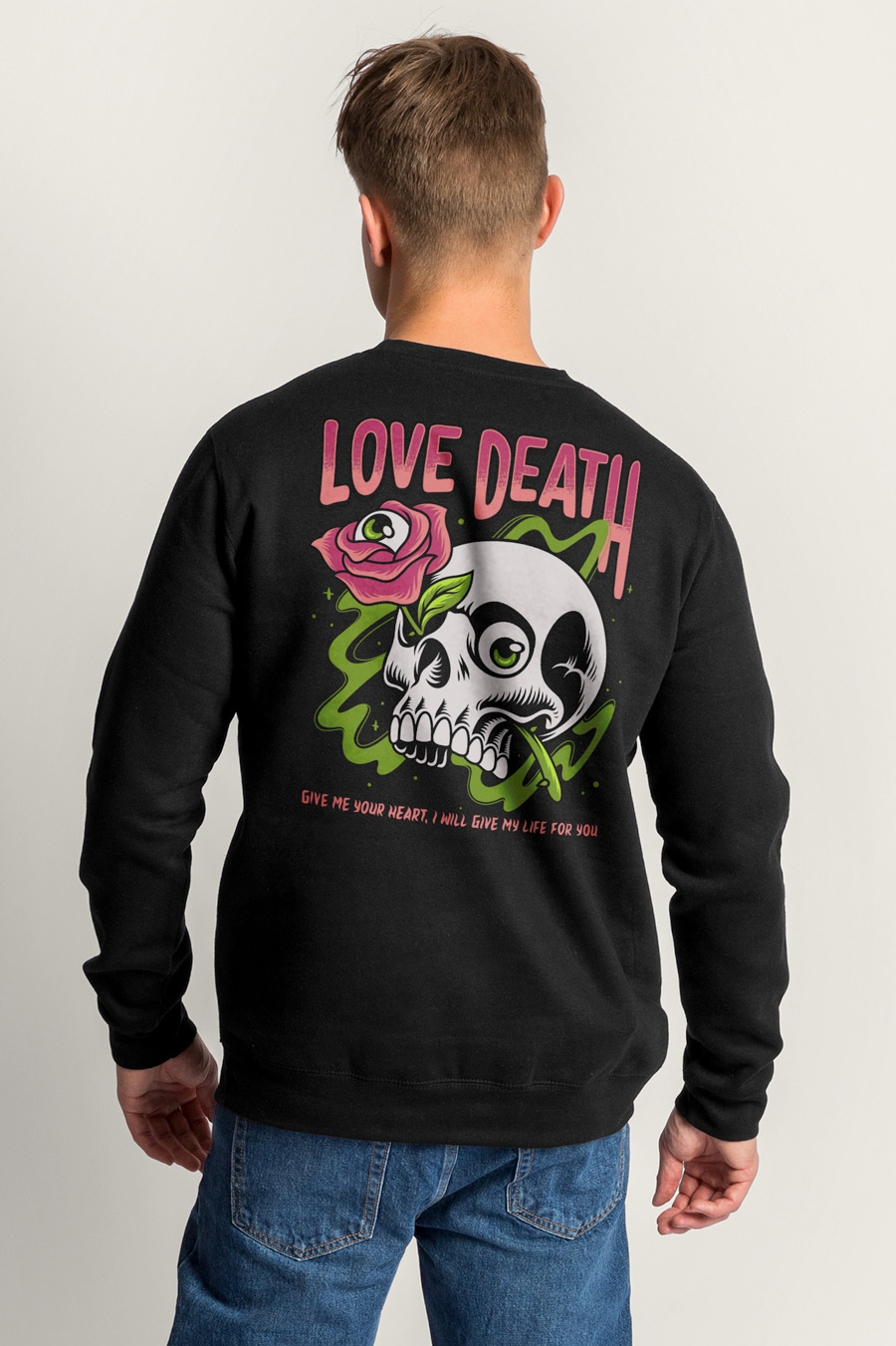 Levně Mikina, Barva Černá, s Potiskem Love Till Death