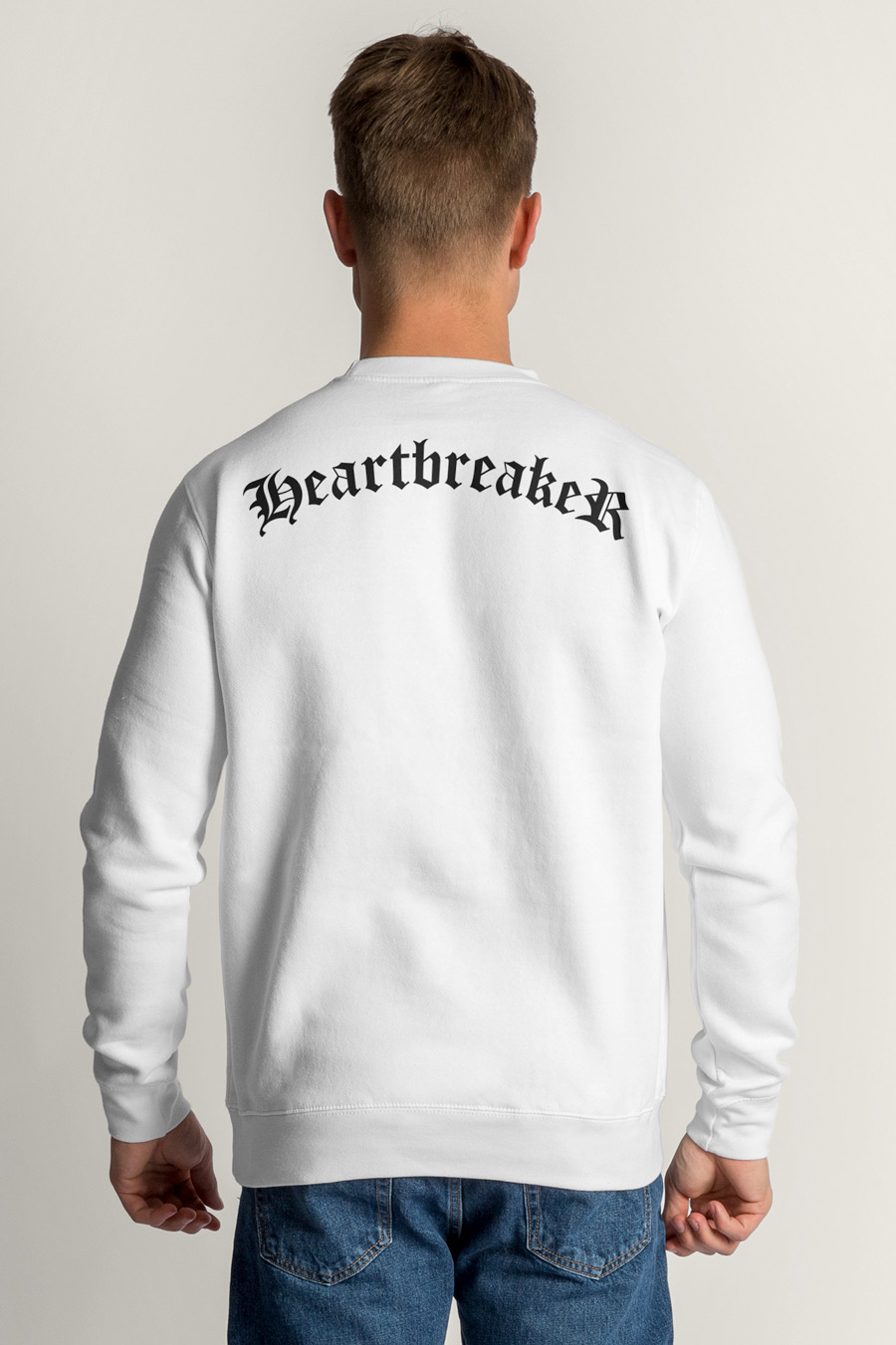 Levně Mikina, Barva Bílá, s Potiskem Heartbreaker