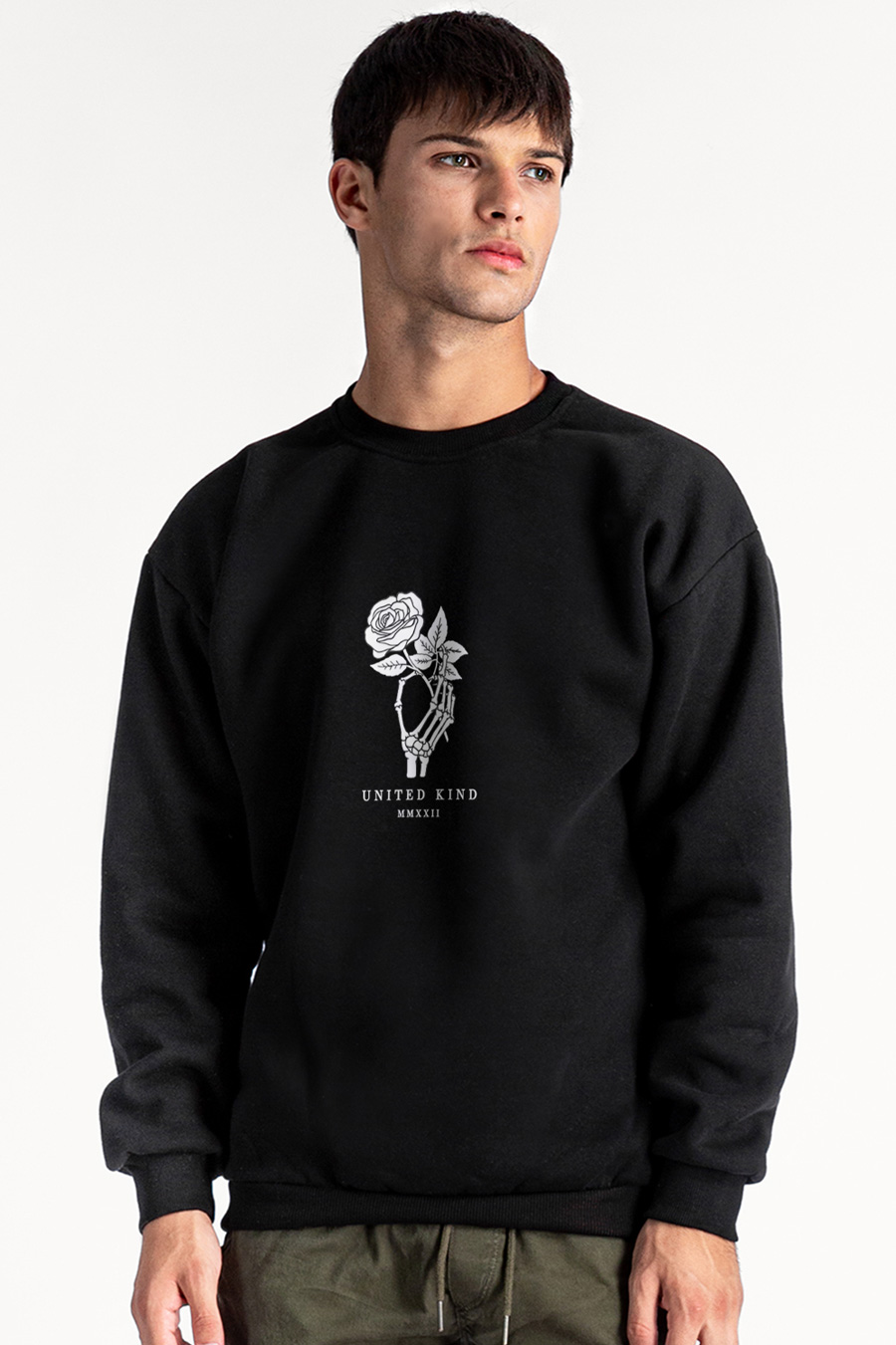 Levně Mikina, Barva Černá, s Potiskem Skull Romantic