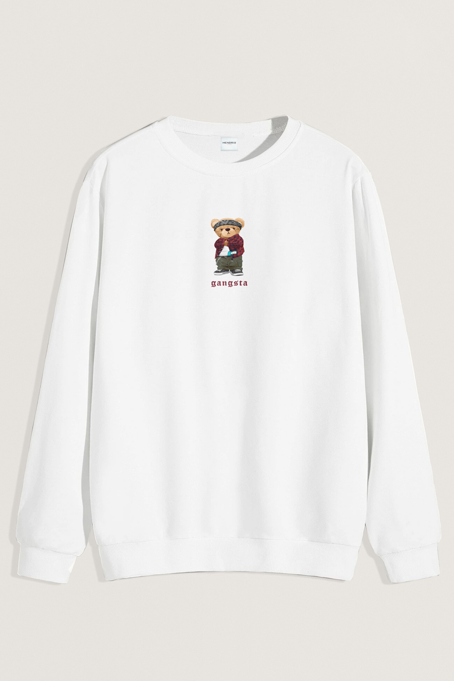 Levně Mikina, Barva Bílá, s Potiskem Gangsta Teddy