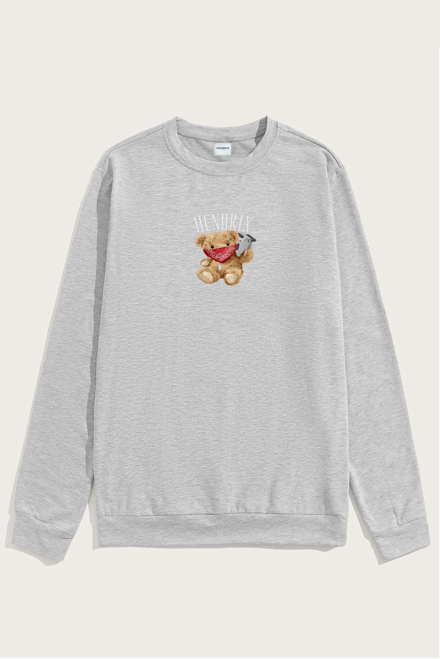 Levně Mikina, Barva Šedá, s Potiskem Hendrix Teddy