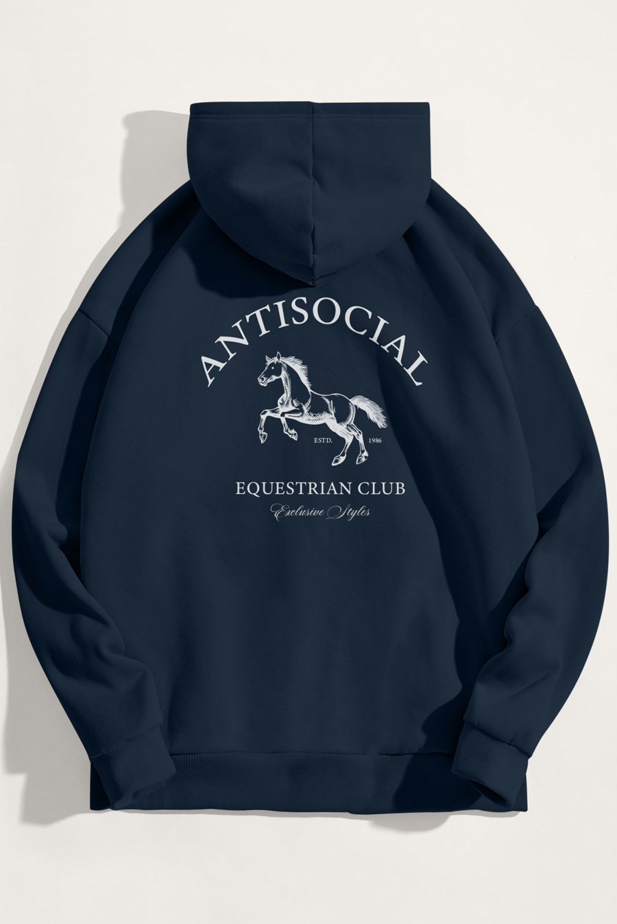 Levně Mikina s Kapucí, Barva Modrá, s Potiskem Antisocial Club
