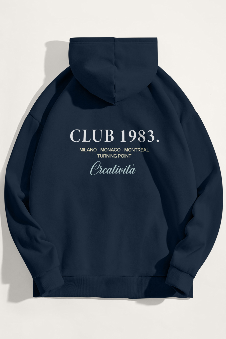 Levně Mikina s Kapucí, Barva Modrá, s Potiskem Club 1983