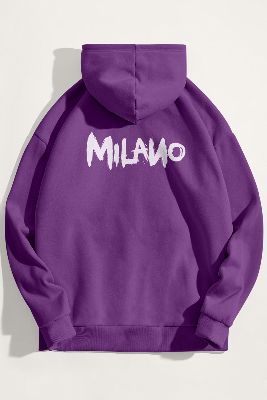 Levně Mikina s Kapucí, Barva Fialová , s Potiskem Milano
