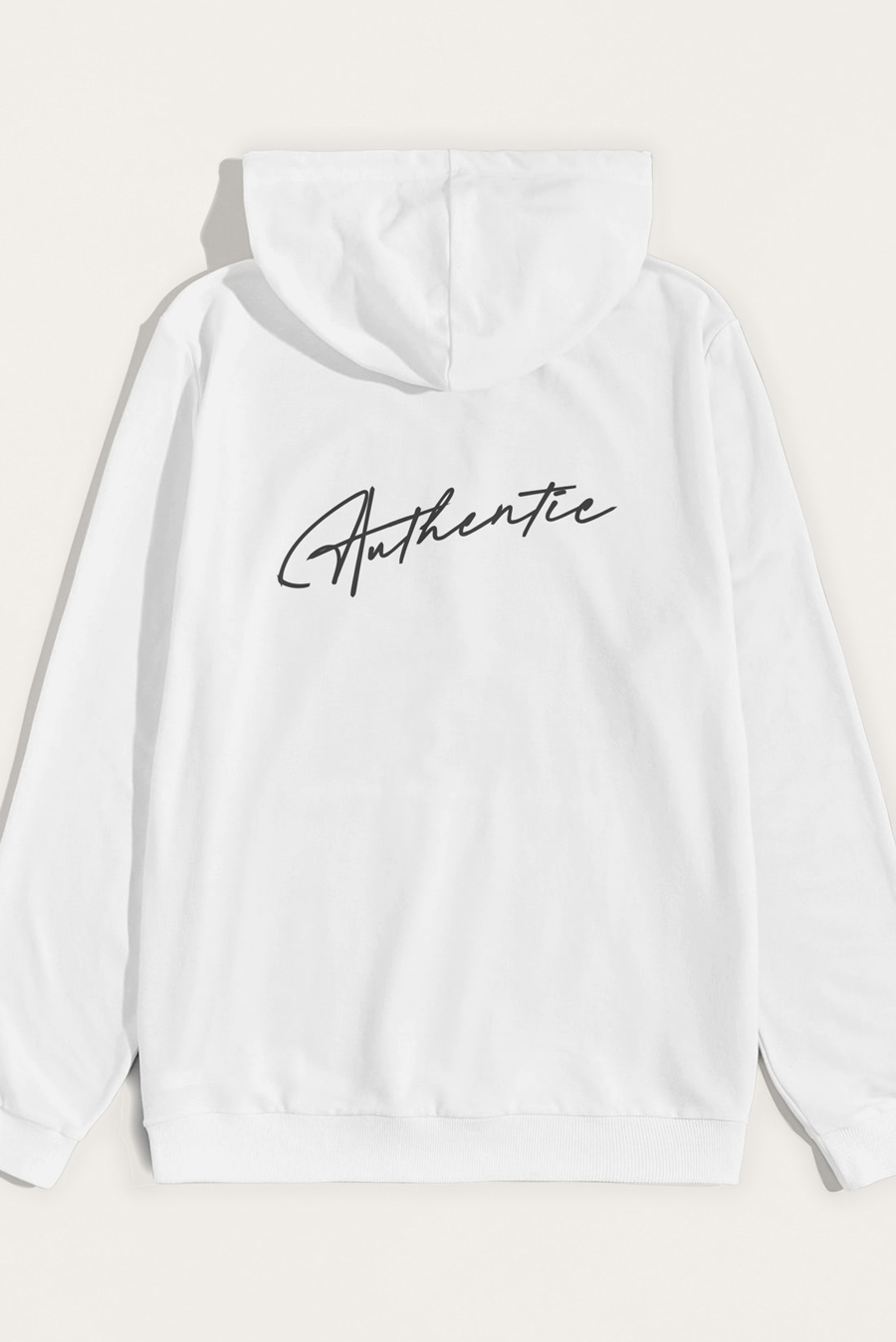 Levně Mikina s Kapucí, Barva Bílá, s Potiskem Authentic
