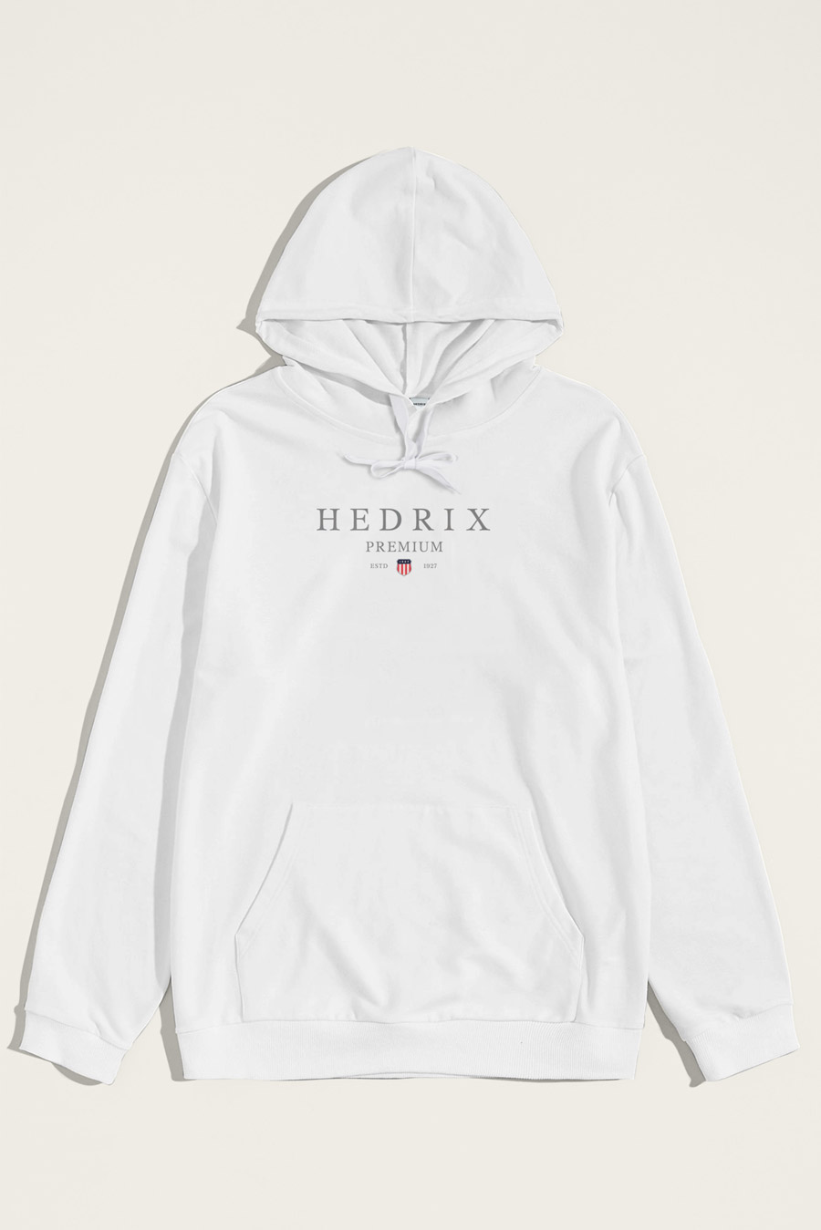 Levně Mikina s Kapucí, Barva Bílá, s Potiskem Hedrix Premium Club