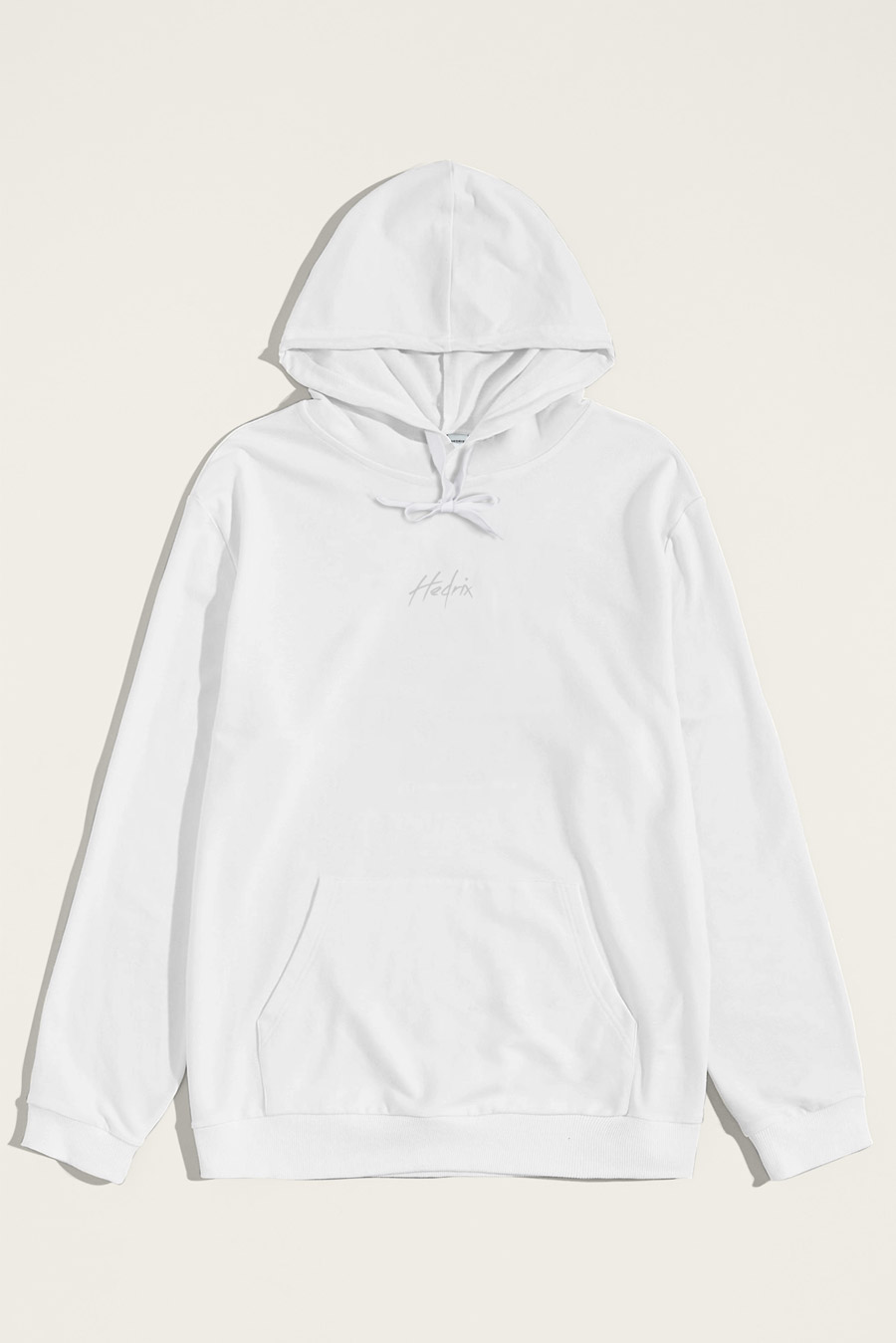 Levně Mikina s Kapucí, Barva Bílá, s Potiskem Minimal Hedrix Logo