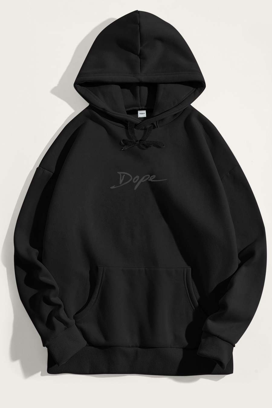 Levně Mikina s Kapucí, Barva Černá, s Potiskem Dope