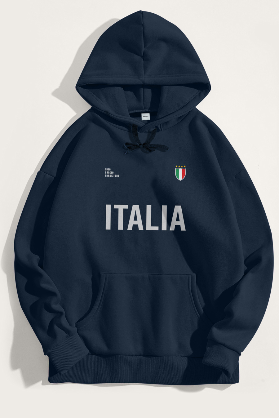 Levně Mikina s Kapucí, Barva Modrá, s Potiskem Italia Bold
