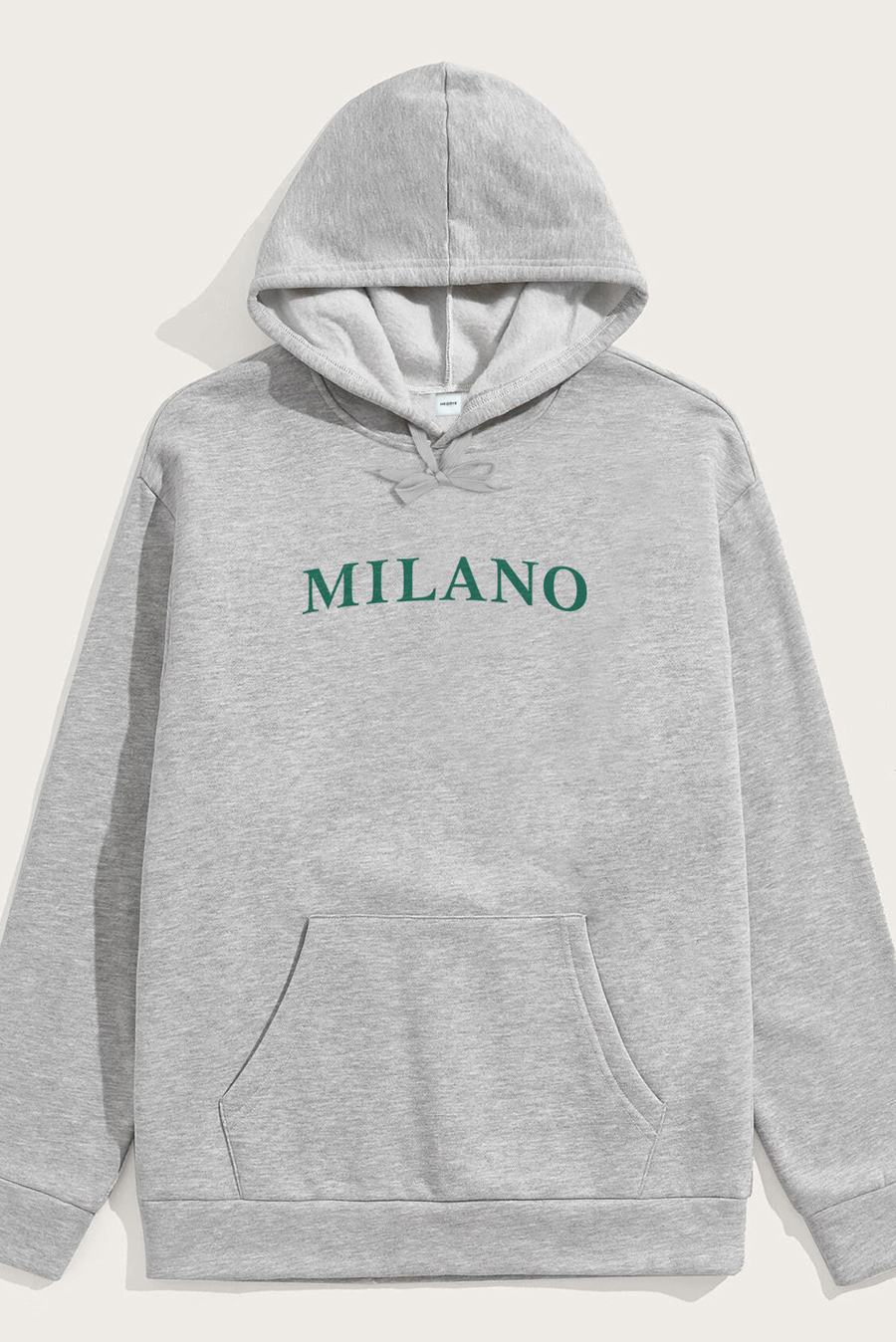 Levně Mikina s Kapucí, Barva Šedá, s Potiskem Milano Green