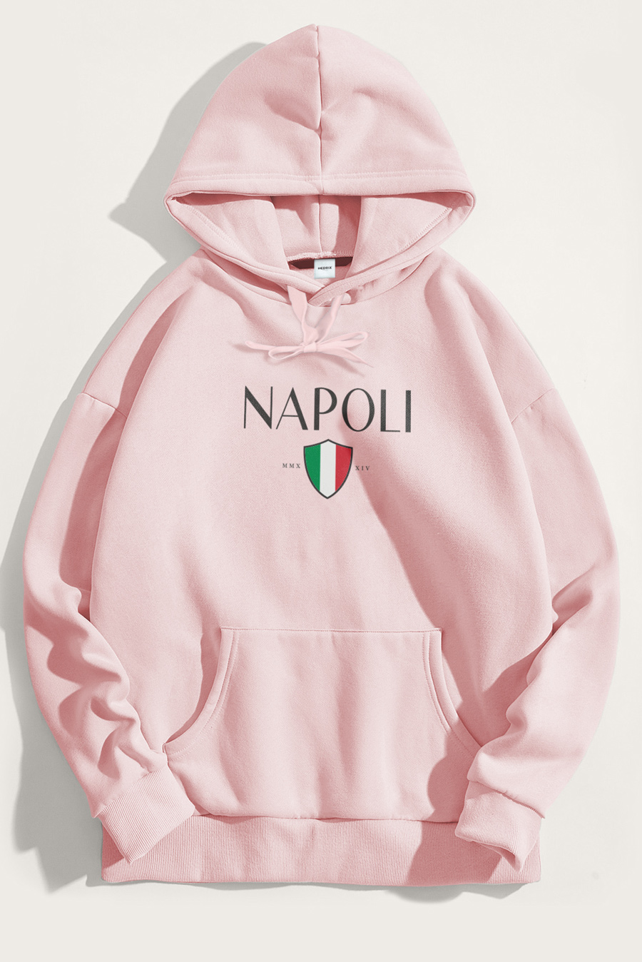 Levně Mikina s Kapucí, Barva Růžová, s Potiskem Napoli