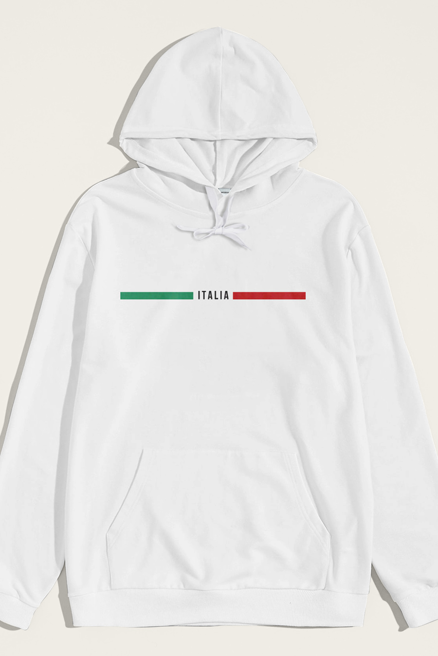 Levně Mikina s Kapucí, Barva Bílá, s Potiskem Italia Red Green