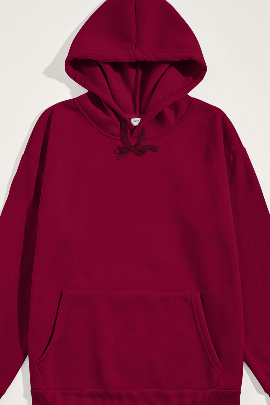 Levně Mikina s Kapucí, Barva Bordó, s Potiskem Regular Hoodie