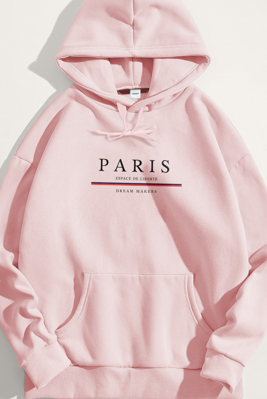 Levně Mikina s Kapucí, Barva Růžová, s Potiskem Paris Dream Makers
