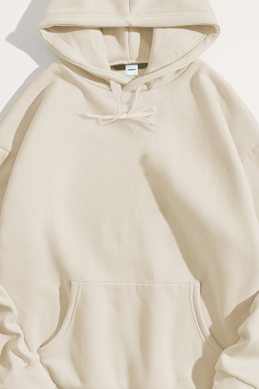 Levně Mikina s Kapucí, Barva Ekru, s Potiskem Regular Hoodie