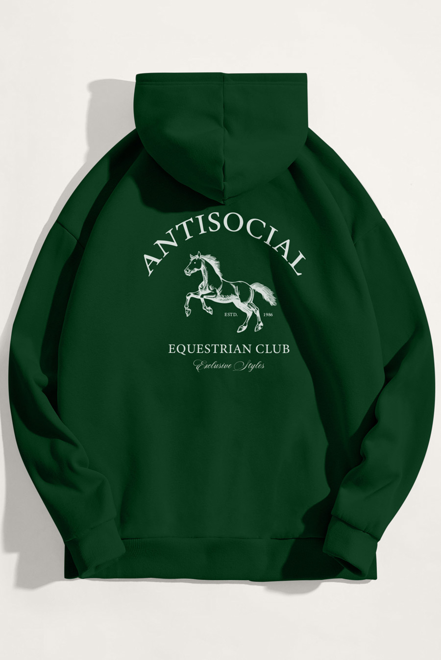 Levně Mikina s Kapucí, Barva Zelená, s Potiskem Antisocial Club