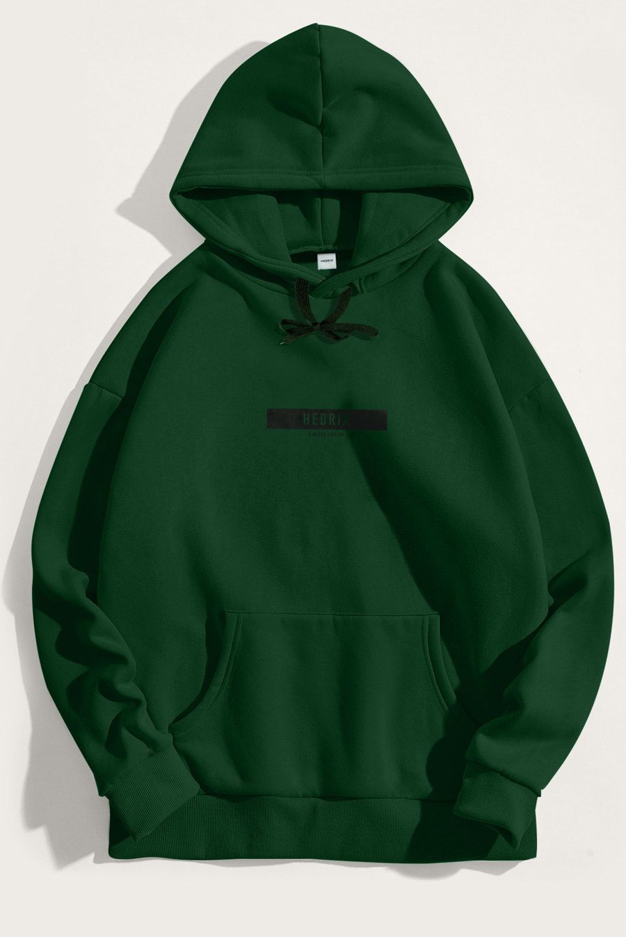 Levně Mikina s Kapucí, Barva Zelená, s Potiskem Discreet Hedrix Logo