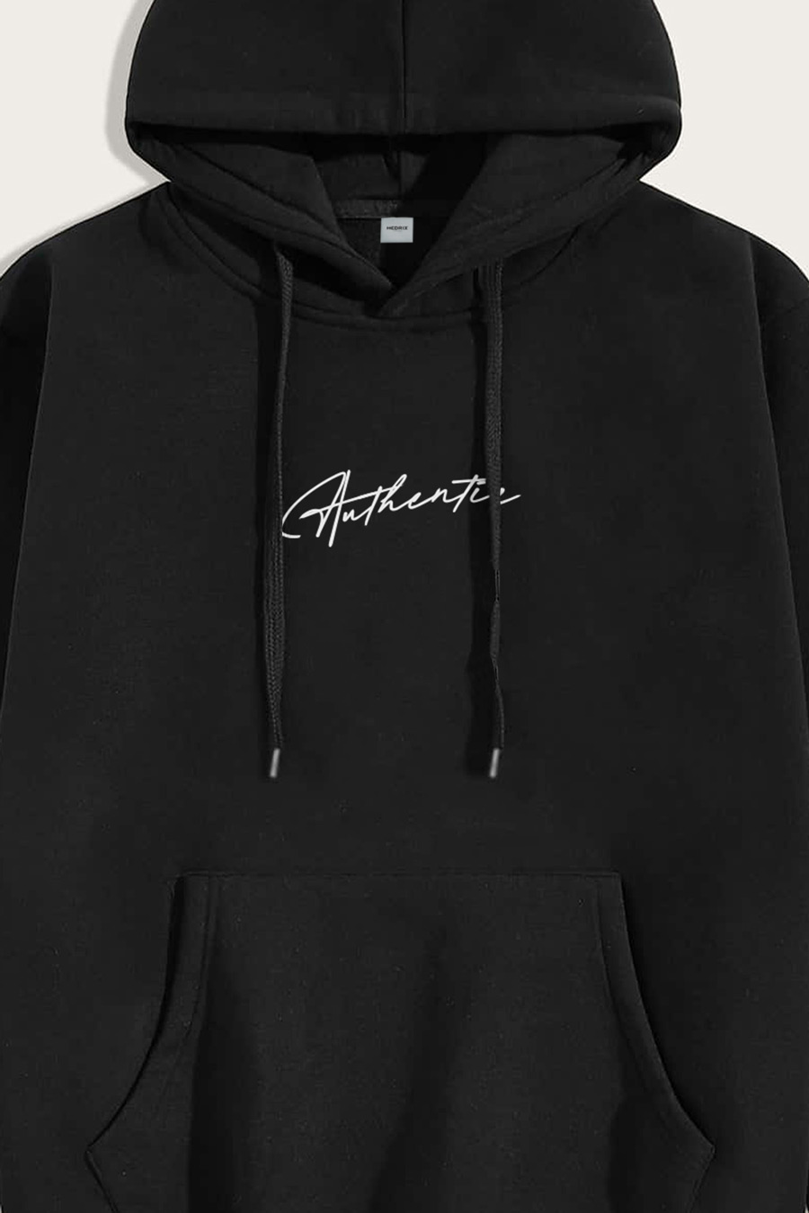Levně Mikina s Kapucí, Barva Černá, s Potiskem Authentic