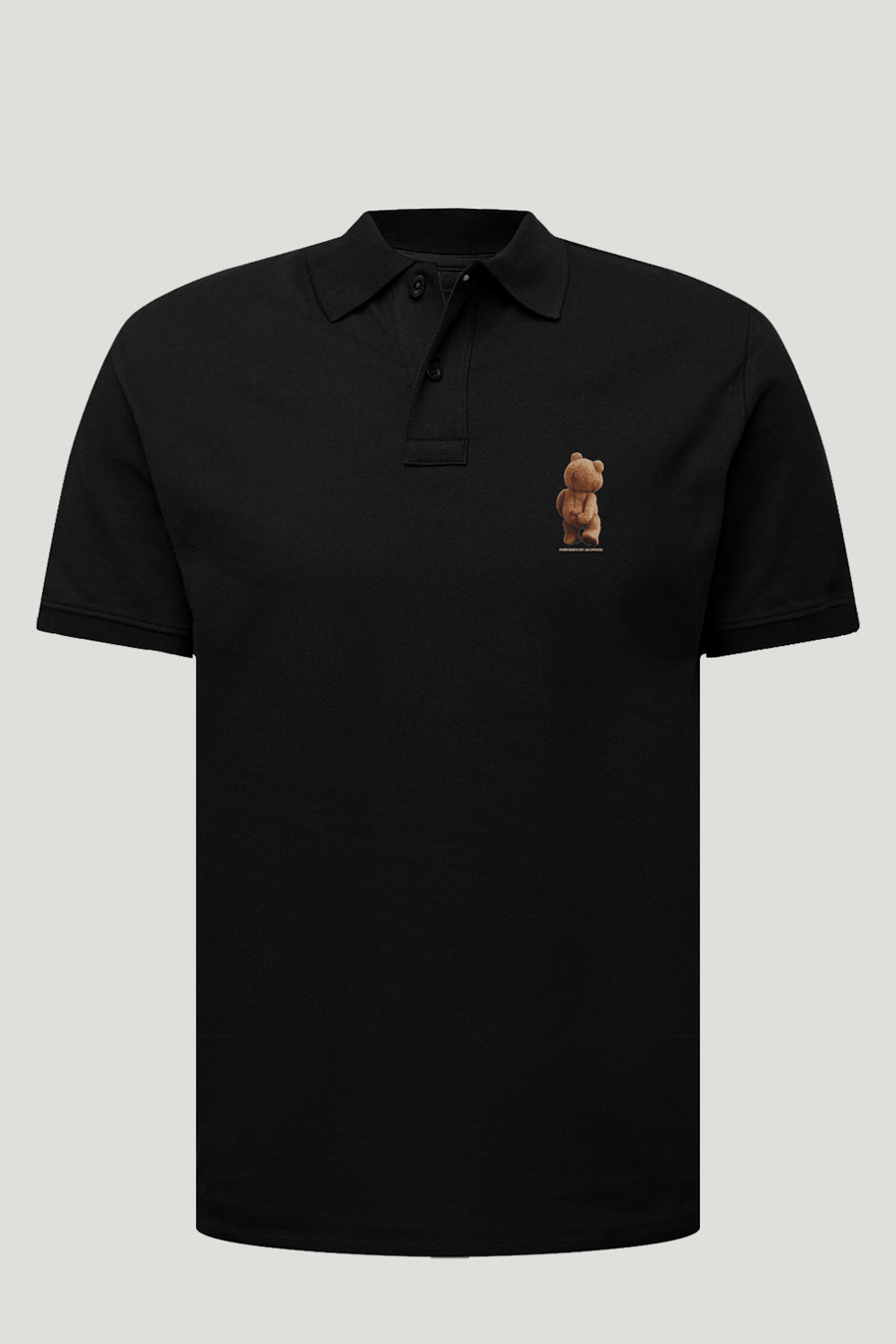 Levně Polo Tričko Slim Fit, Barva Černá, s Potiskem Teddys Opinion