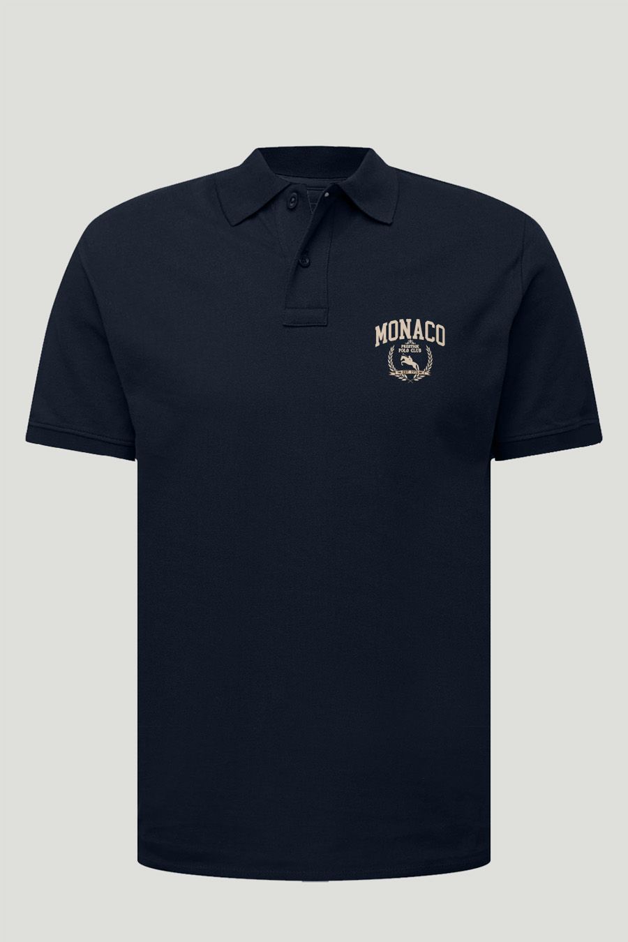 Levně Polo Tričko Slim Fit, Barva Modrá, s Potiskem Monaco Prestige Club