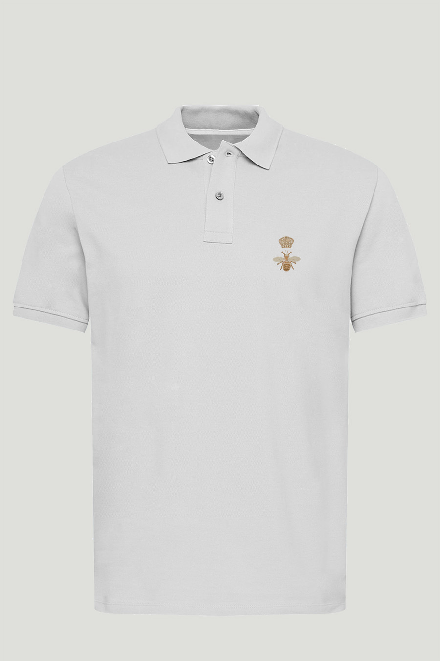 Levně Polo Tričko Slim Fit, Barva Bílá, s Potiskem Bee King
