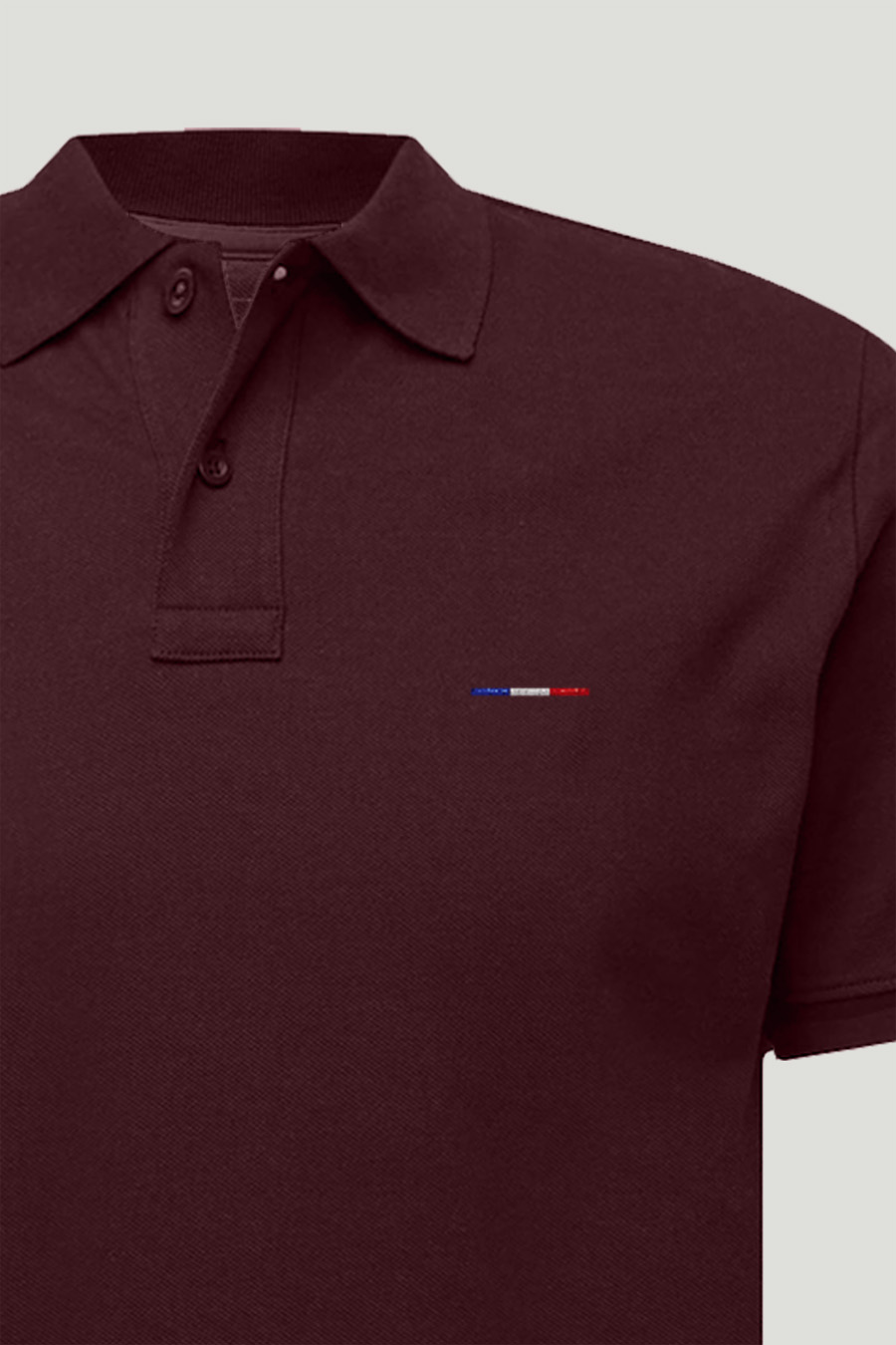 Levně Polo Tričko Slim Fit, Barva Bordó, s Potiskem French Stripe