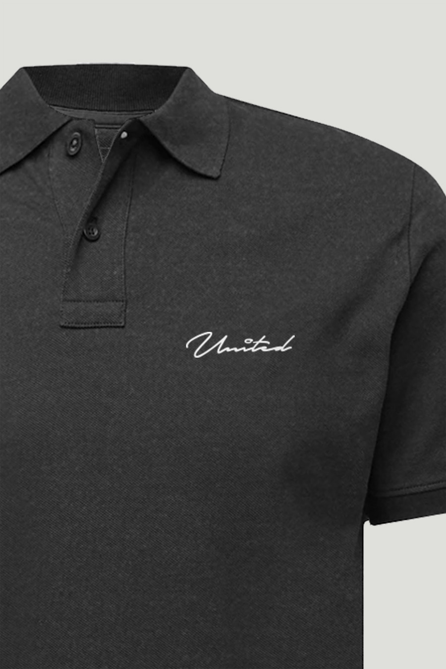 Levně Polo Tričko Slim Fit, Barva Železitě Šedá, s Potiskem United