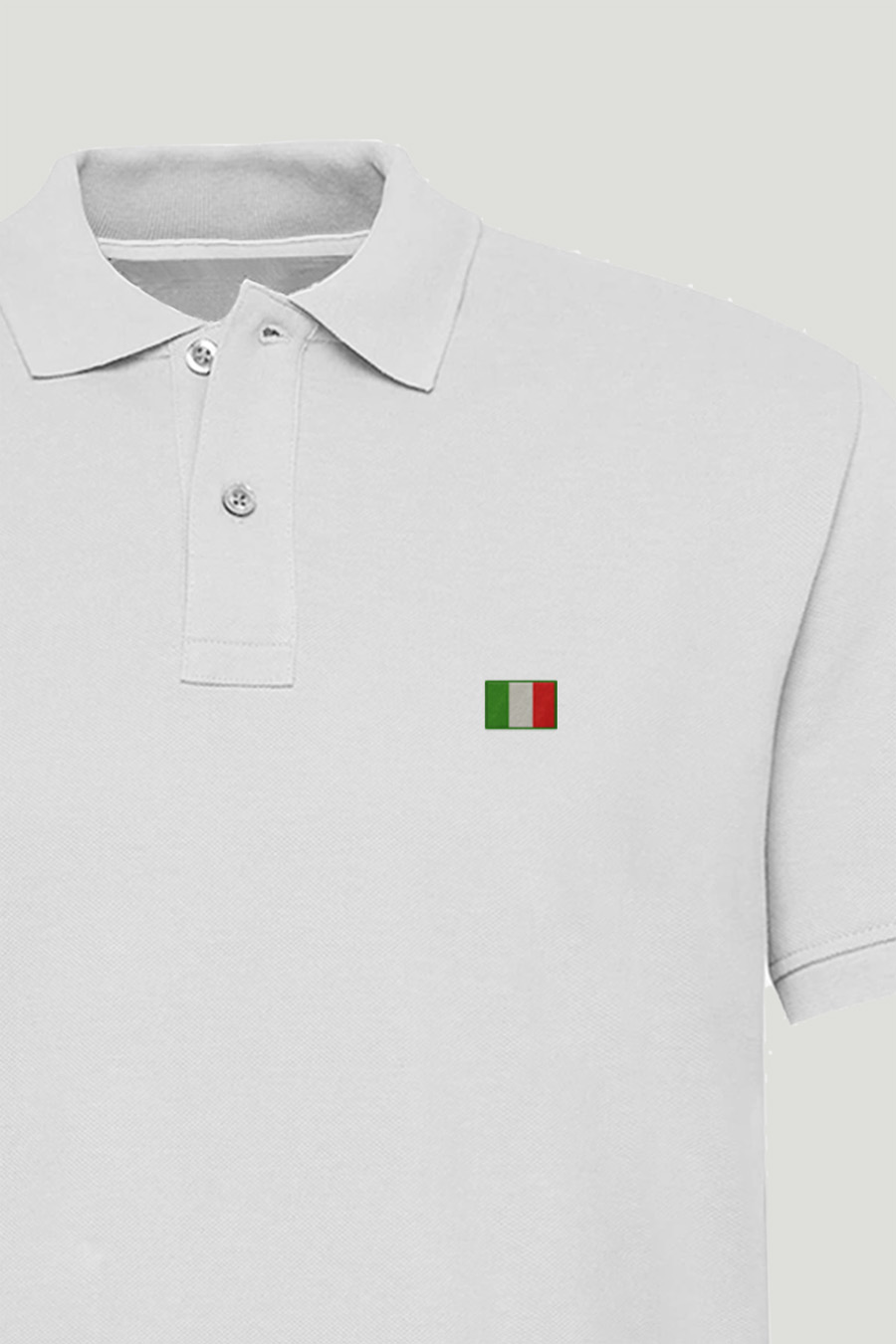 Levně Polo Tričko Slim Fit, Barva Bílá, s Potiskem Italy Flag