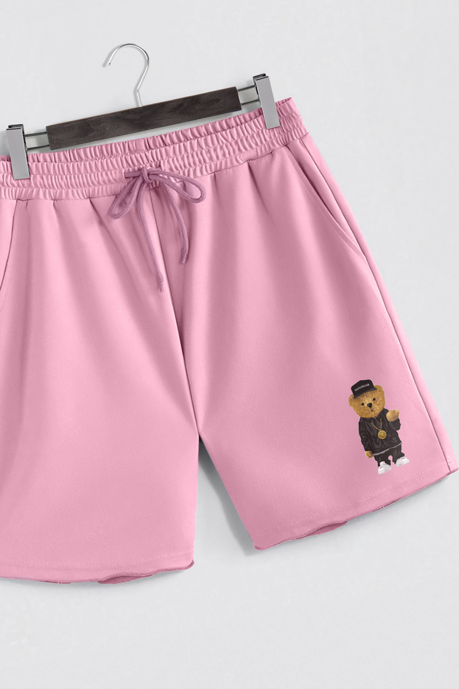 Levně Šortky, Barva Růžová, s Potiskem Compton Rapper Teddy