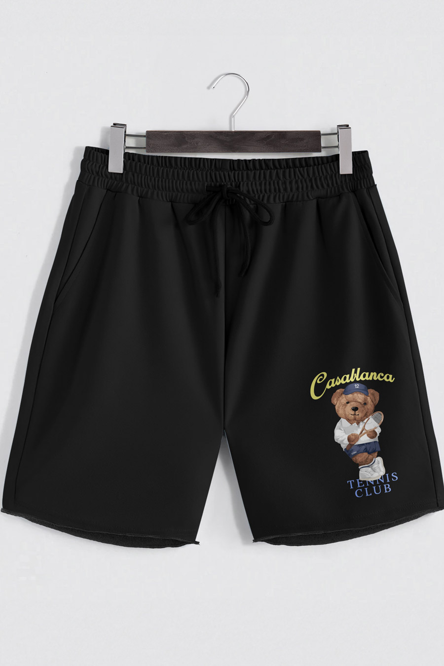 Levně Šortky, Barva Černá, s Potiskem Tennis Teddy
