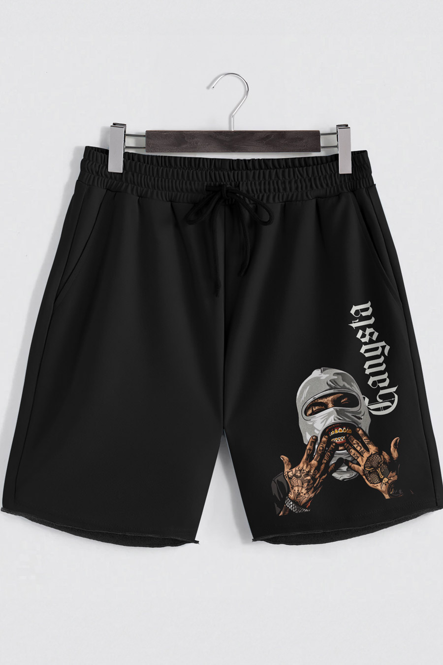 Levně Šortky, Barva Černá, s Potiskem Gangstas Blueprint