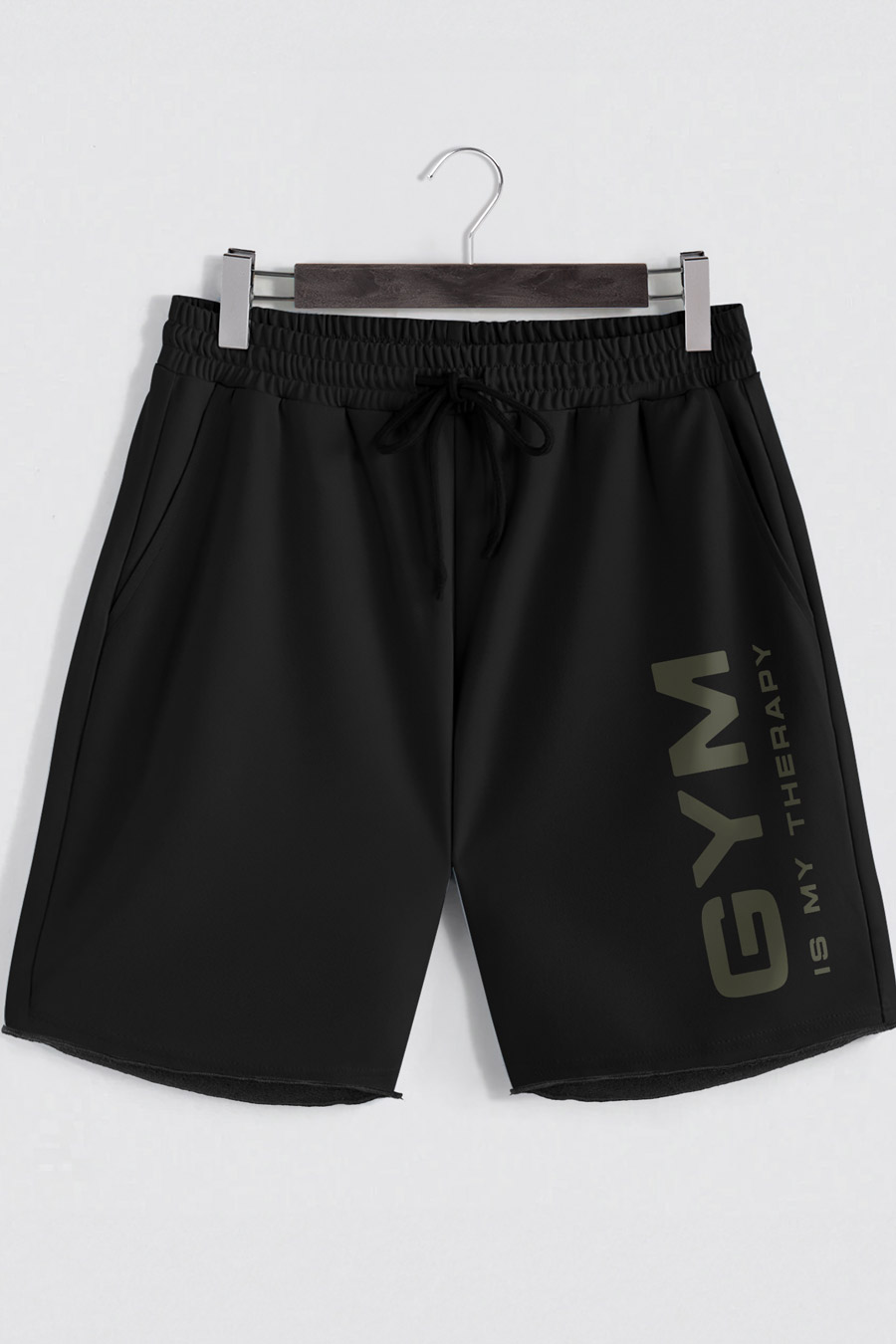 Levně Šortky, Barva Černá, s Potiskem Gym Therapy