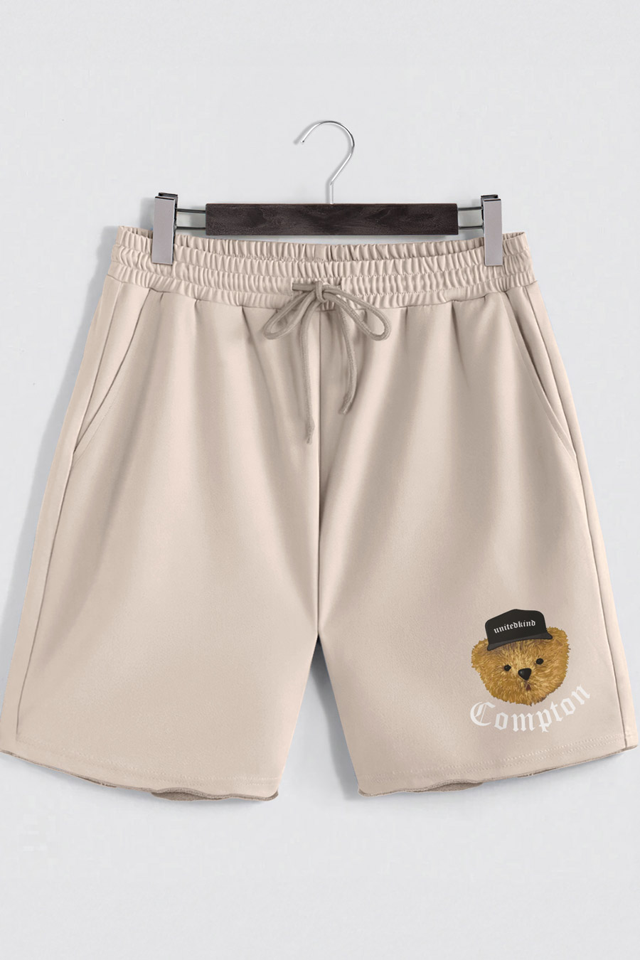 Levně Šortky, Barva Ekru, s Potiskem Compton Teddy