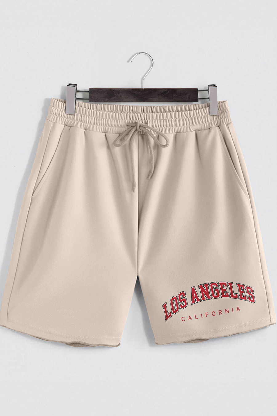 Levně Šortky, Barva Ekru, s Potiskem Red Los Angeles