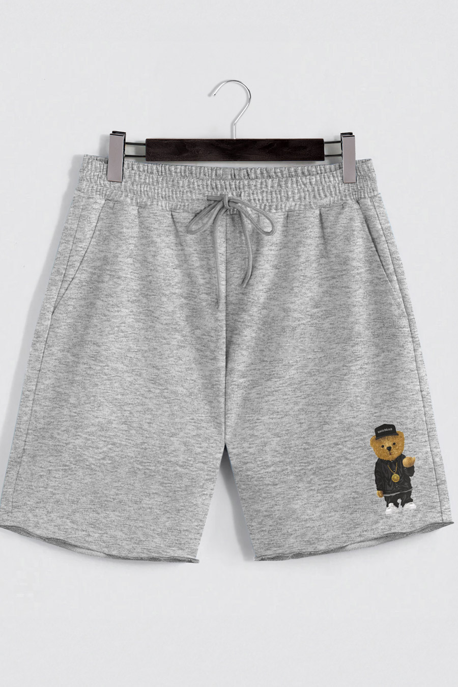 Levně Šortky, Barva Šedá, s Potiskem Compton Rapper Teddy