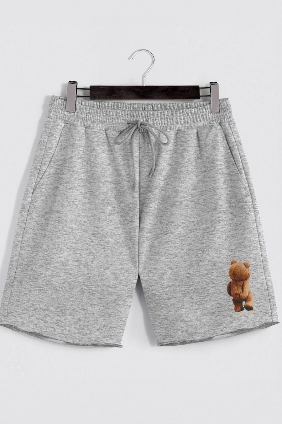 Levně Šortky, Barva Šedá, s Potiskem Teddys Opinion