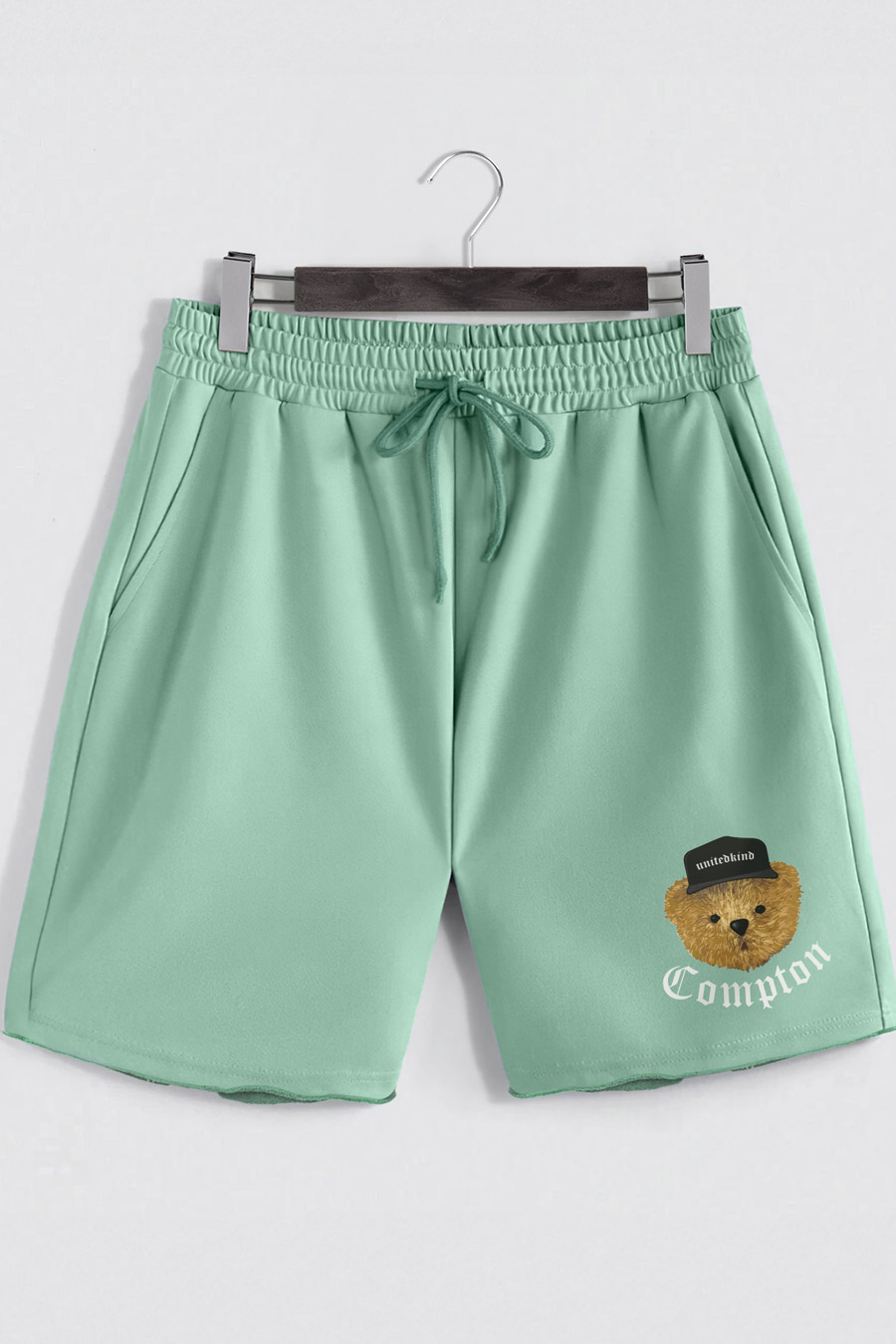 Levně Šortky, Barva Světle Zelená, s Potiskem Compton Teddy