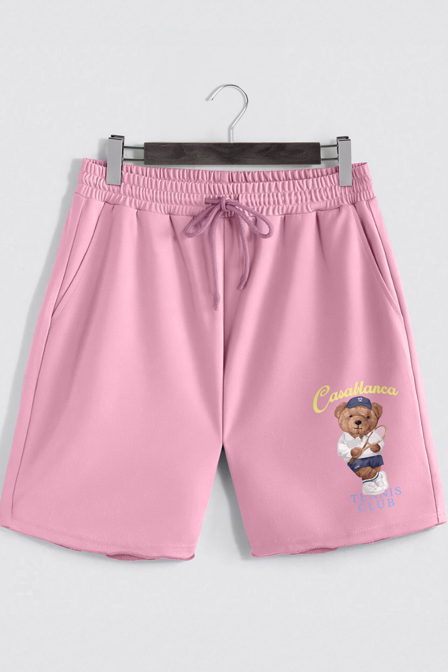 Levně Šortky, Barva Růžová, s Potiskem Tennis Teddy