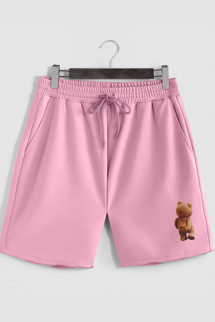 Levně Šortky, Barva Růžová, s Potiskem Teddys Opinion
