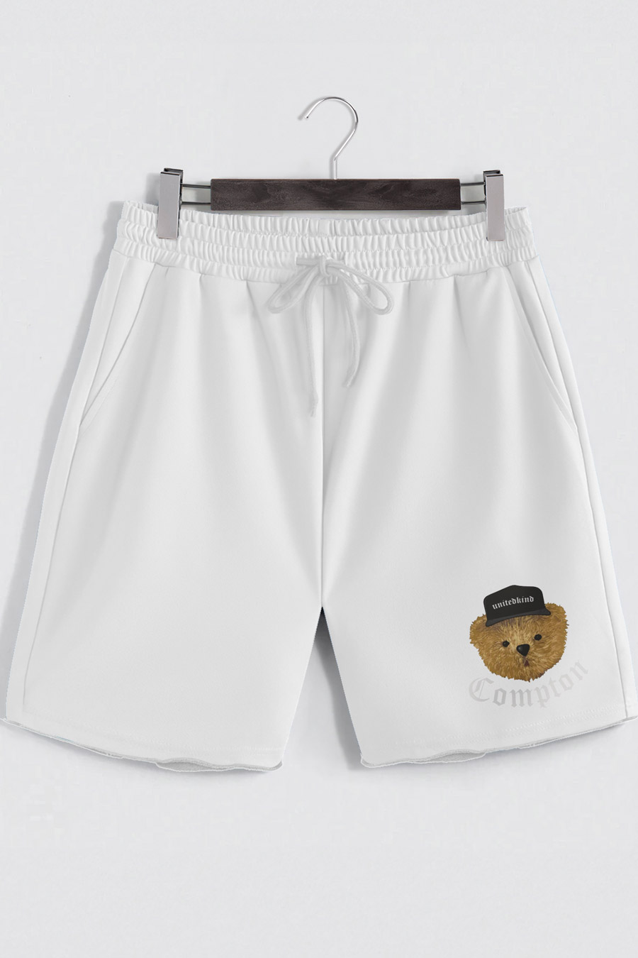 Levně Šortky, Barva Bílá, s Potiskem Compton Teddy
