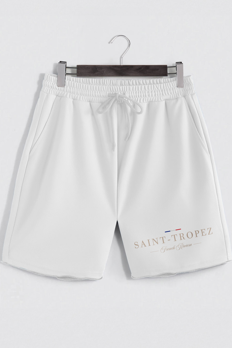 Levně Šortky, Barva Bílá, s Potiskem Saint Tropez Riviera