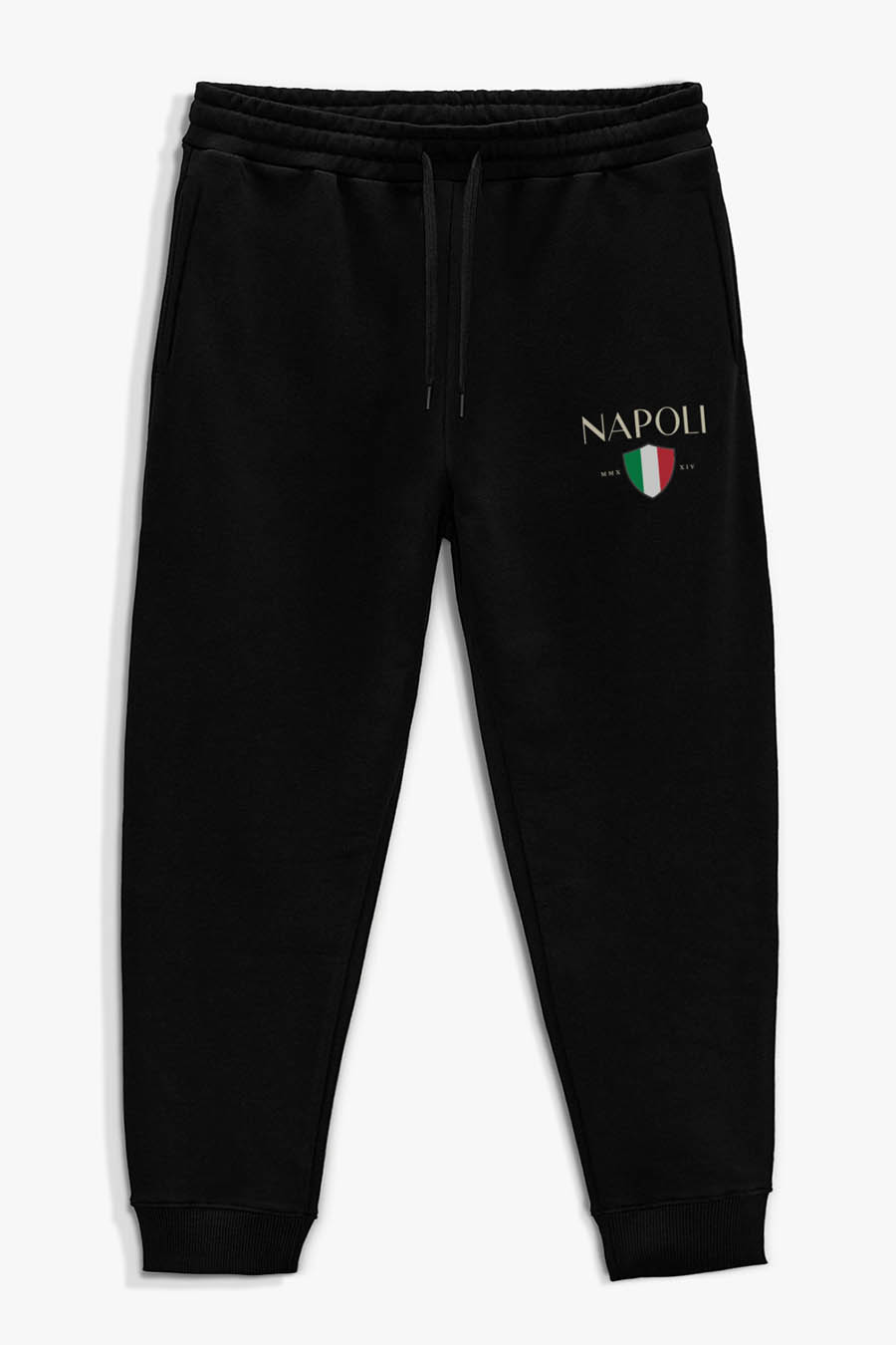 Levně Tepláky Jogger , Barva Černá, s Potiskem Napoli