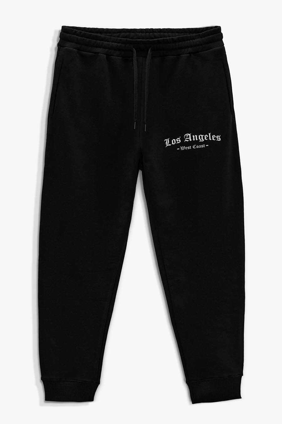 Levně Tepláky Jogger , Barva Černá, s Potiskem West Coast Los Angeles