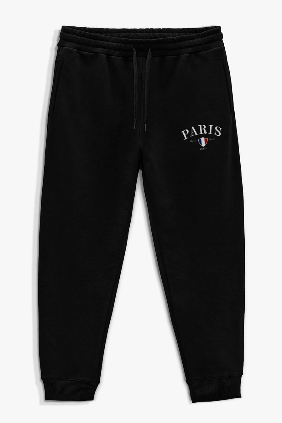 Levně Tepláky Jogger , Barva Černá, s Potiskem Paris XXXIII