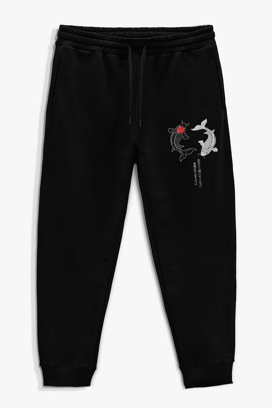 Levně Tepláky Jogger , Barva Černá, s Potiskem Yin Yang Koi Fish